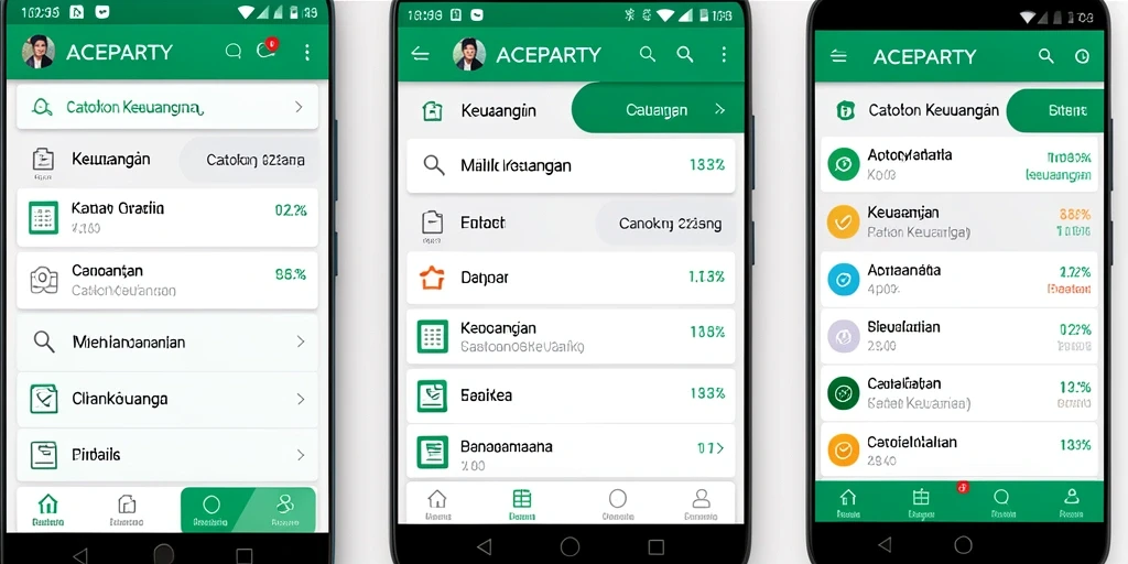 Tampilan antarmuka utama ACEPARTY dengan fitur Catatan Keuangan yang mudah digunakan.