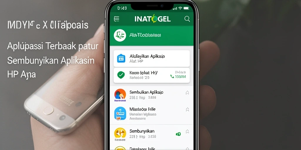 Tampilan utama antarmuka INATOGEL untuk menyembunyikan aplikasi.