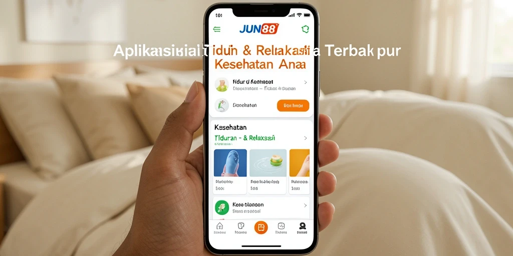 Tampilan antarmuka aplikasi Tidur & Relaksasi JUN88 yang menenangkan.