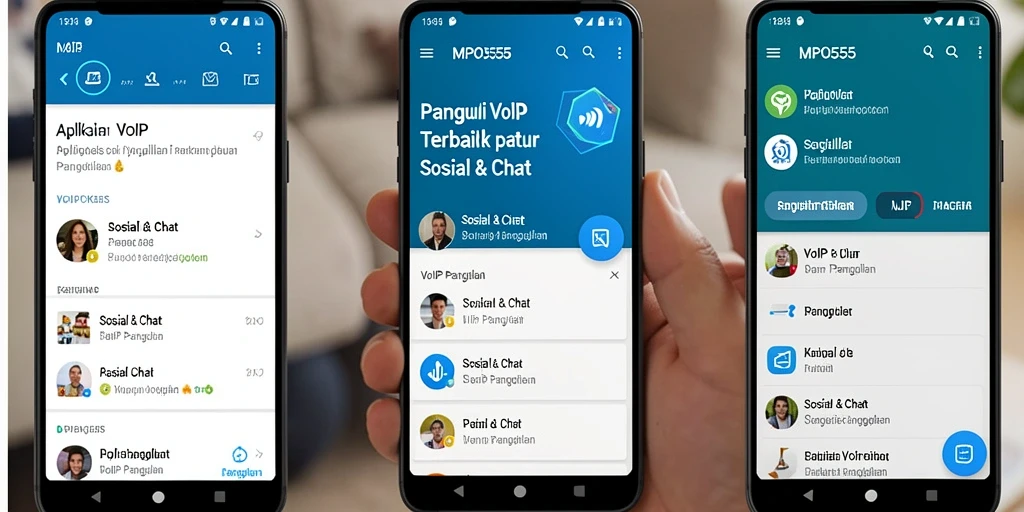 Tampilan antarmuka pengguna MPO555 yang intuitif untuk VoIP Panggilan.
