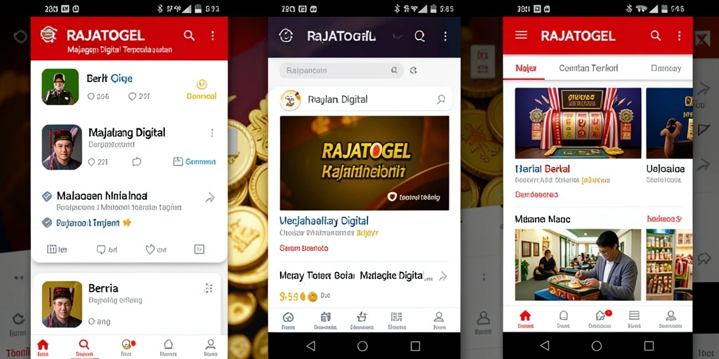 Tampilan antarmuka aplikasi RAJATOGEL yang menarik dan fungsional.