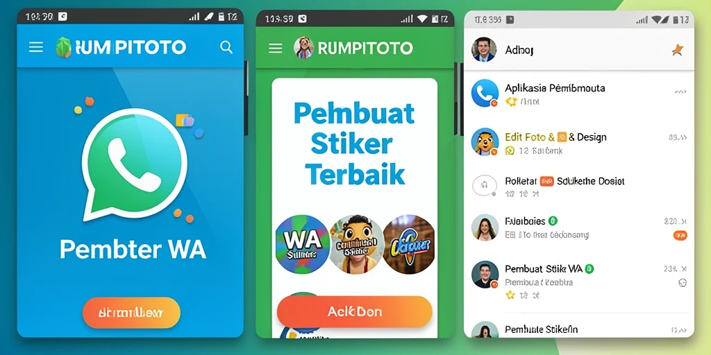 Antarmuka RUMPITOTO menampilkan berbagai opsi pembuatan stiker yang menarik.