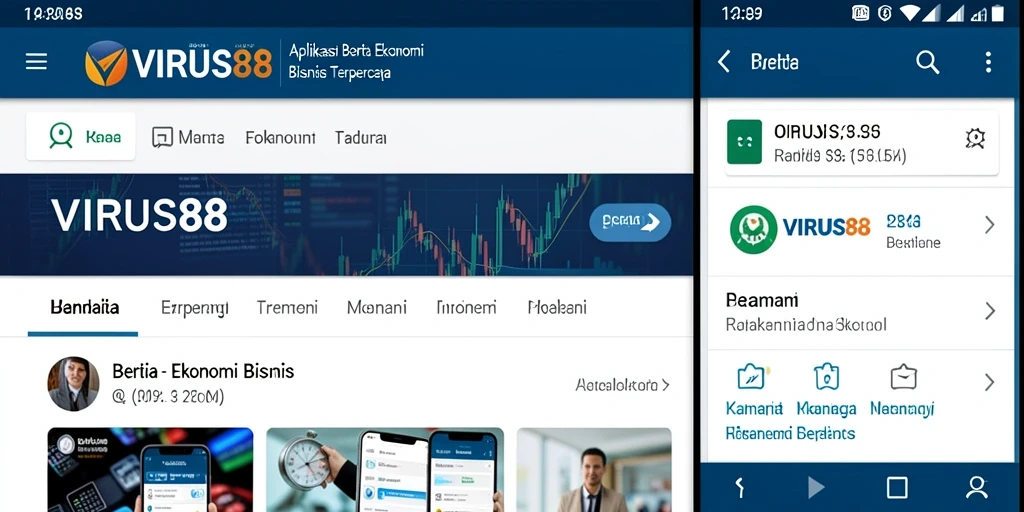 Tampilan antarmuka VIRUS88 dengan berita ekonomi terbaru.