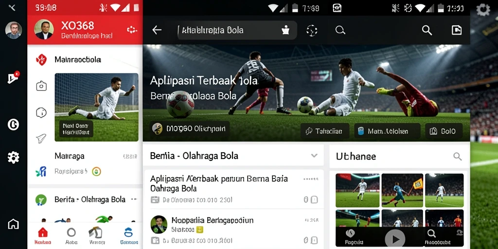 Tampilan antarmuka menarik dan responsif dari aplikasi Olahraga Bola.